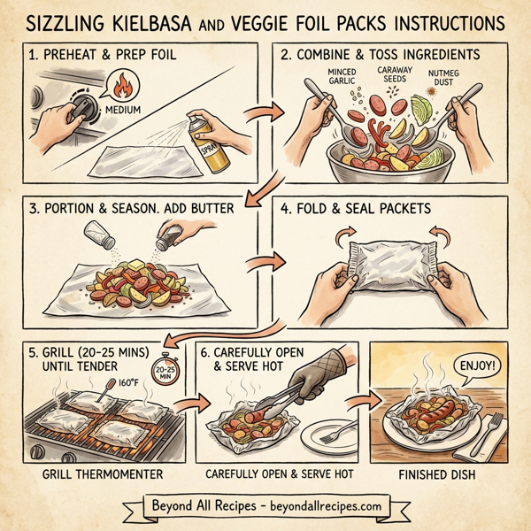 Sizzling Kielbasa and Veggie Foil Packs instructions