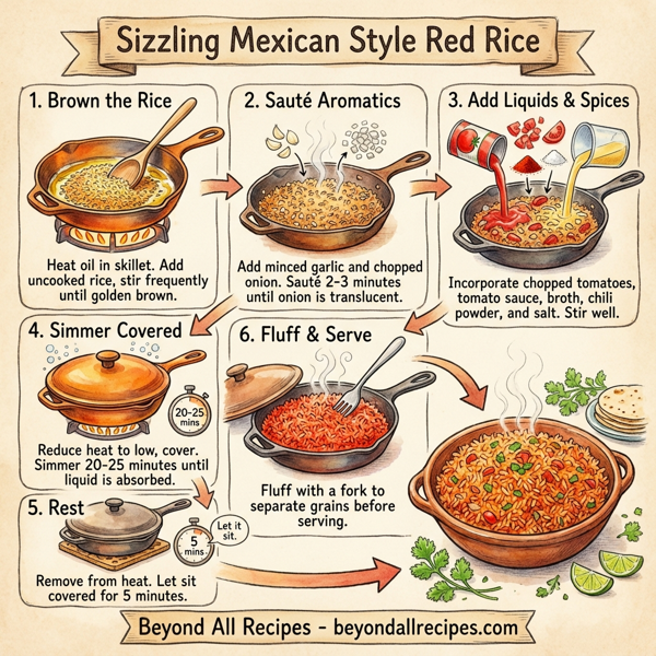 Sizzling Mexican Style Red Rice instructions