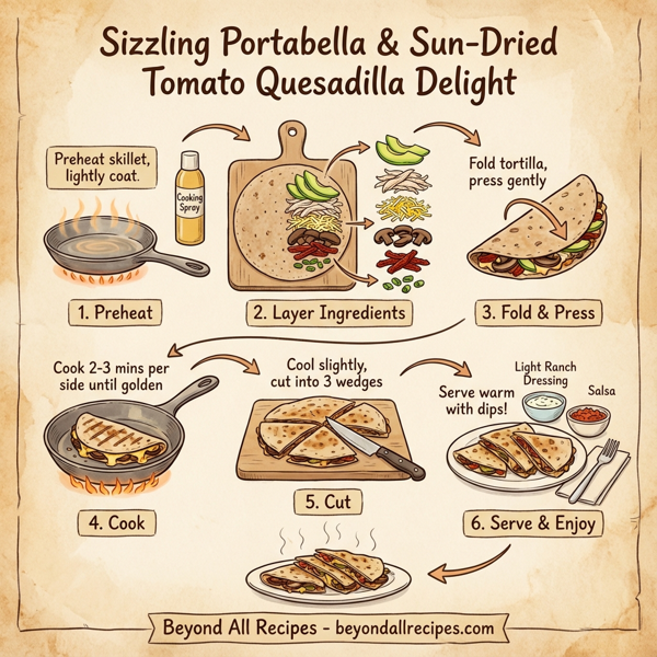 Sizzling Portabella & Sun-Dried Tomato Quesadilla Delight instructions