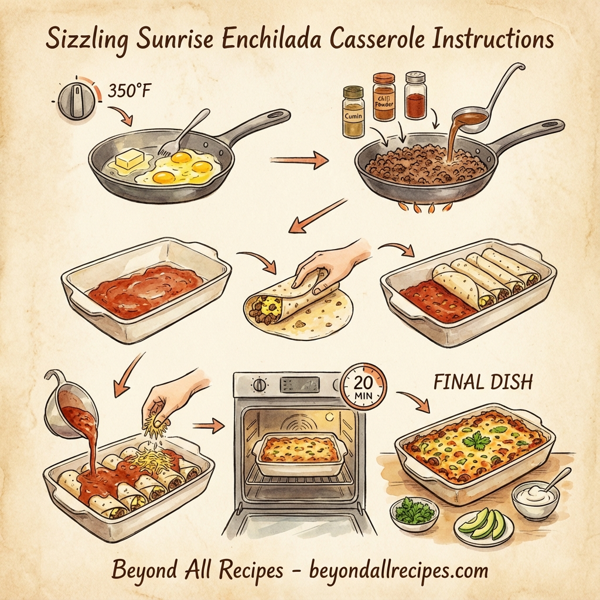 Sizzling Sunrise Enchilada Casserole instructions