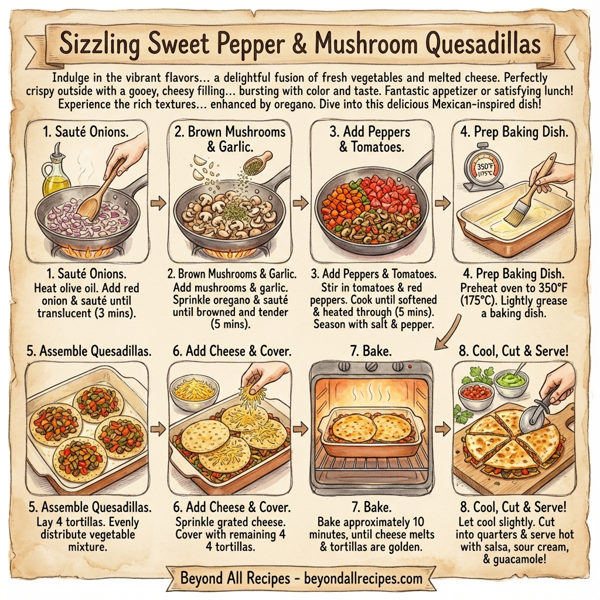 Sizzling Sweet Pepper & Mushroom Quesadillas instructions