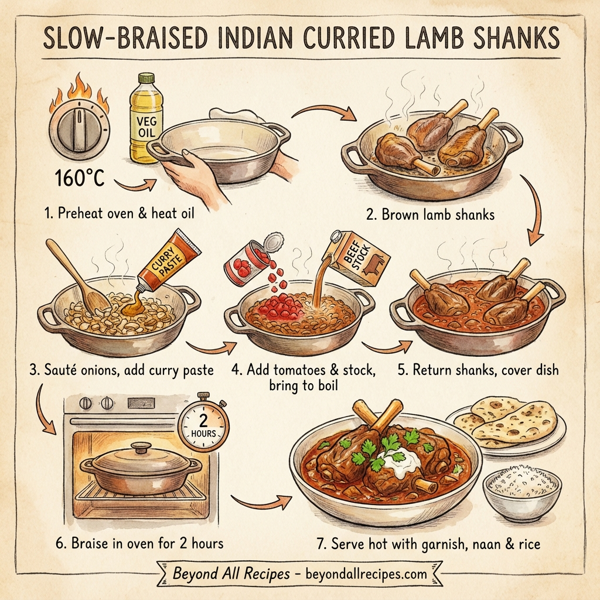 Slow-Braised Indian Curried Lamb Shanks instructions