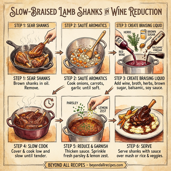 Slow-Braised Lamb Shanks in Wine Reduction instructions