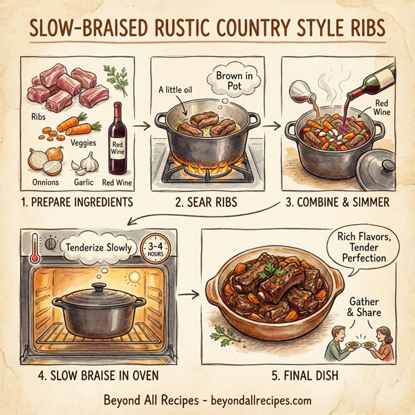 Slow-Braised Rustic Country Style Ribs instructions