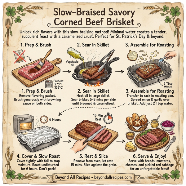Slow-Braised Savory Corned Beef Brisket instructions
