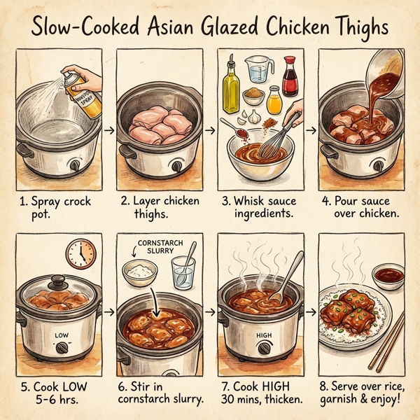 Slow-Cooked Asian Glazed Chicken Thighs instructions