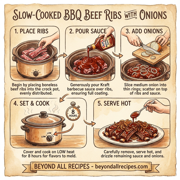 Slow-Cooked BBQ Beef Ribs with Onions instructions