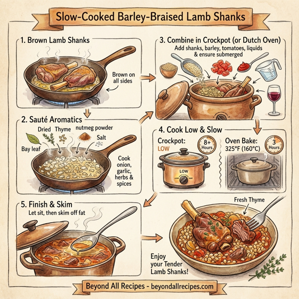 Slow-Cooked Barley-Braised Lamb Shanks instructions
