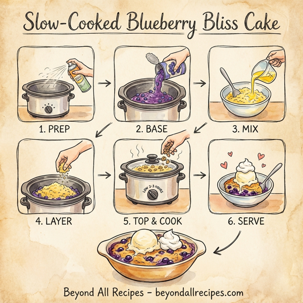 Slow-Cooked Blueberry Bliss Cake instructions