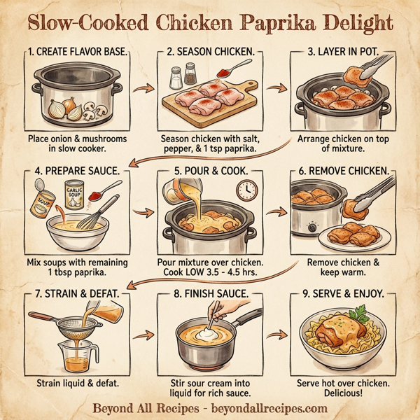 Slow-Cooked Chicken Paprika Delight instructions