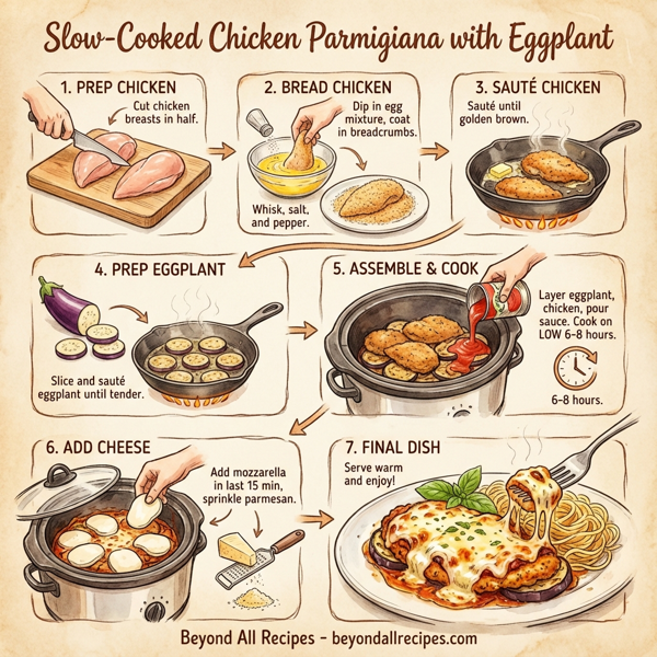 Slow-Cooked Chicken Parmigiana with Eggplant instructions