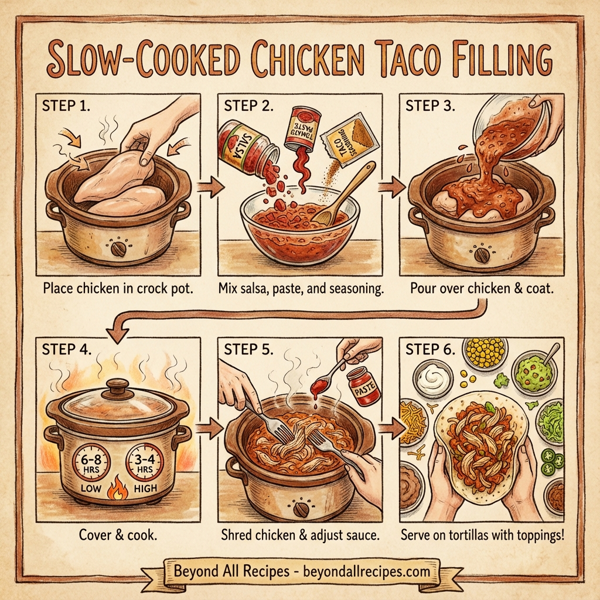 Slow-Cooked Chicken Taco Filling instructions