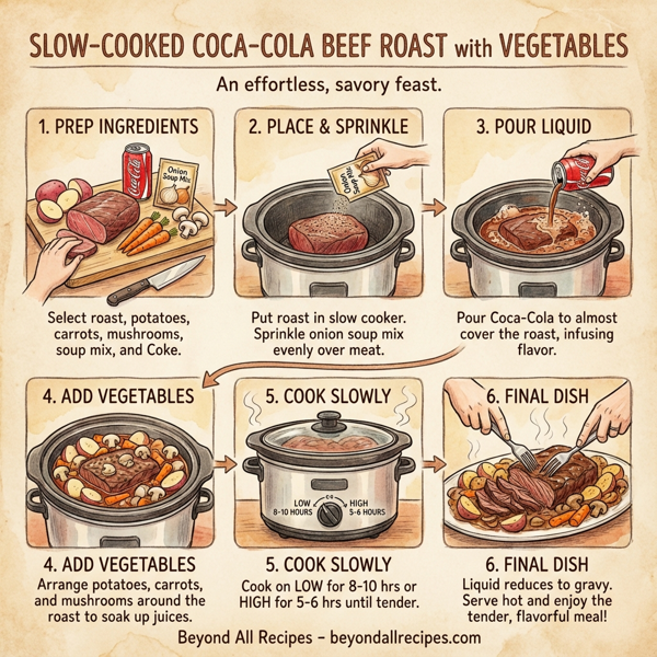 Slow-Cooked Coca-Cola Beef Roast with Vegetables instructions