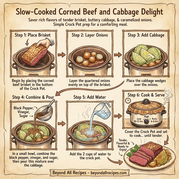 Slow-Cooked Corned Beef and Cabbage Delight instructions