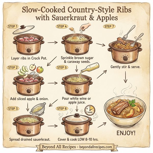 Slow-Cooked Country-Style Ribs with Sauerkraut & Apples instructions