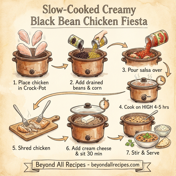 Slow-Cooked Creamy Black Bean Chicken Fiesta instructions