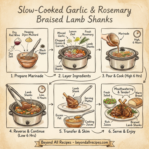 Slow-Cooked Garlic & Rosemary Braised Lamb Shanks instructions