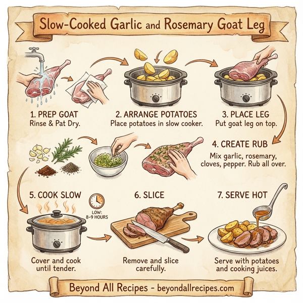 Slow-Cooked Garlic and Rosemary Goat Leg instructions