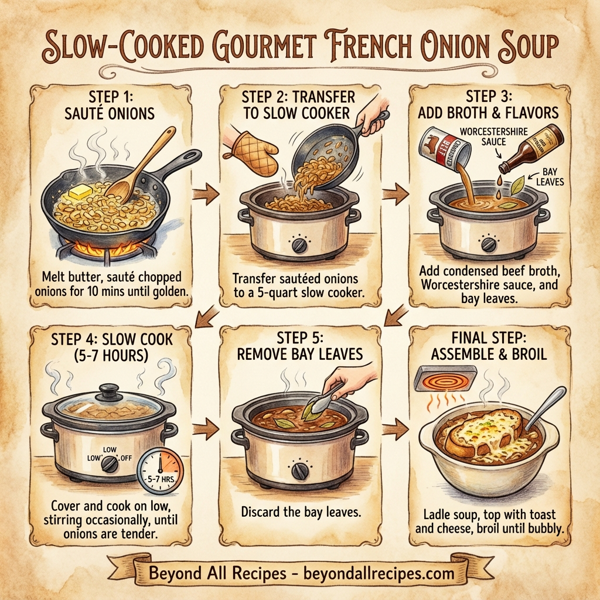Slow-Cooked Gourmet French Onion Soup instructions