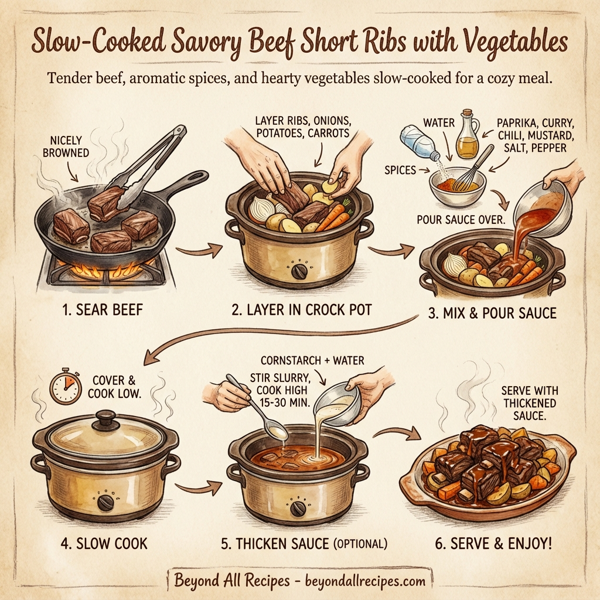 Slow-Cooked Savory Beef Short Ribs with Vegetables instructions