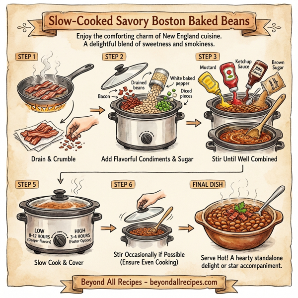 Slow-Cooked Savory Boston Baked Beans instructions