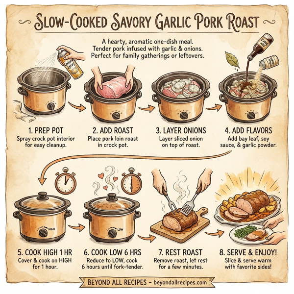 Slow-Cooked Savory Garlic Pork Roast instructions