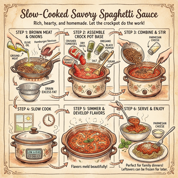 Slow-Cooked Savory Spaghetti Sauce instructions