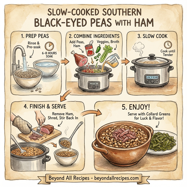 Slow-Cooked Southern Black-Eyed Peas with Ham instructions