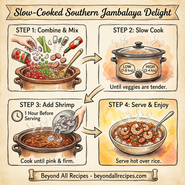 Slow-Cooked Southern Jambalaya Delight instructions