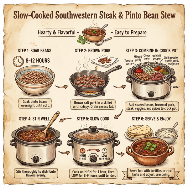 Slow-Cooked Southwestern Steak & Pinto Bean Stew instructions