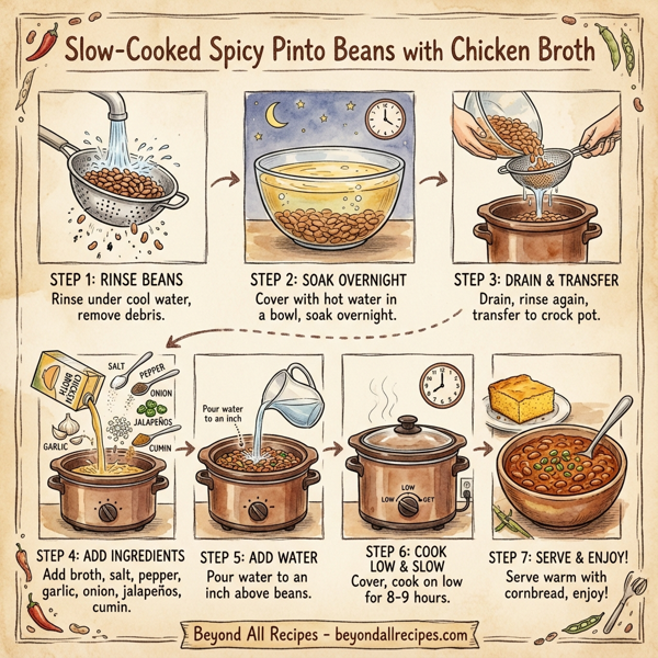 Slow-Cooked Spicy Pinto Beans with Chicken Broth instructions