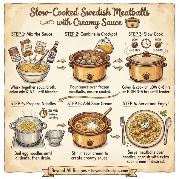 Slow-Cooked Swedish Meatballs with Creamy Sauce instructions