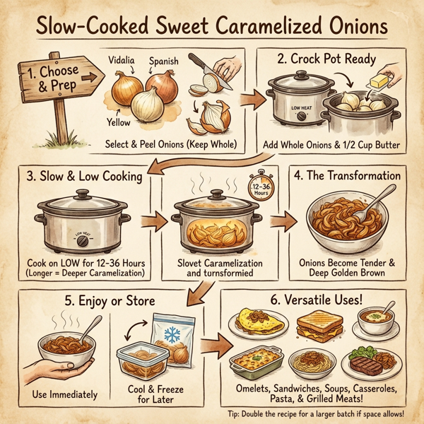 Slow-Cooked Sweet Caramelized Onions instructions
