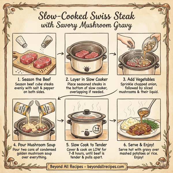 Slow-Cooked Swiss Steak with Savory Mushroom Gravy instructions