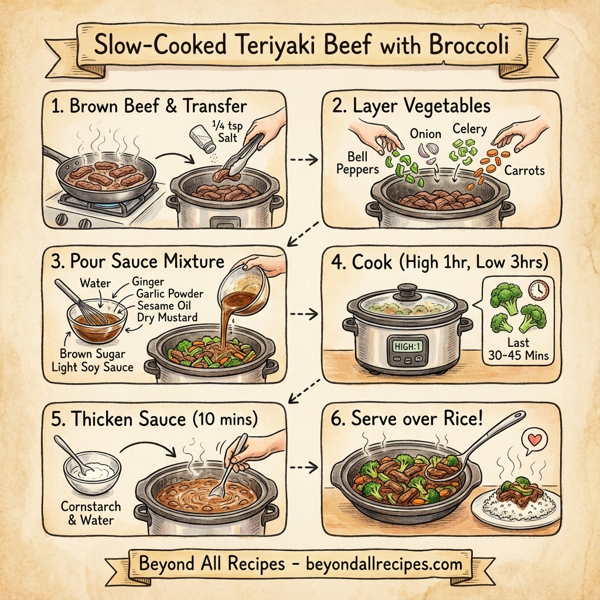 Slow-Cooked Teriyaki Beef with Broccoli instructions
