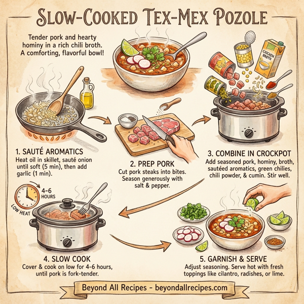 Slow-Cooked Tex-Mex Pozole with Tender Pork and Hominy instructions