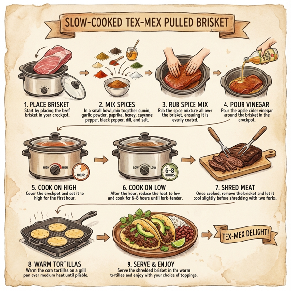 Slow-Cooked Tex-Mex Pulled Brisket instructions