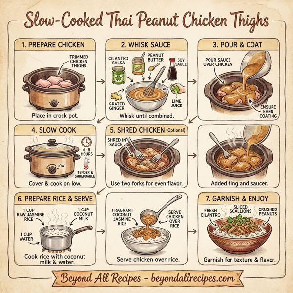 Slow-Cooked Thai Peanut Chicken Thighs instructions