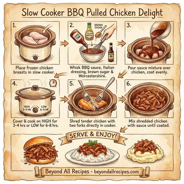 Slow Cooker BBQ Pulled Chicken Delight instructions