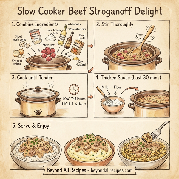Slow Cooker Beef Stroganoff Delight instructions