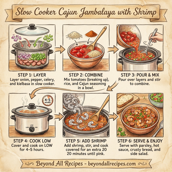 Slow Cooker Cajun Jambalaya with Shrimp instructions