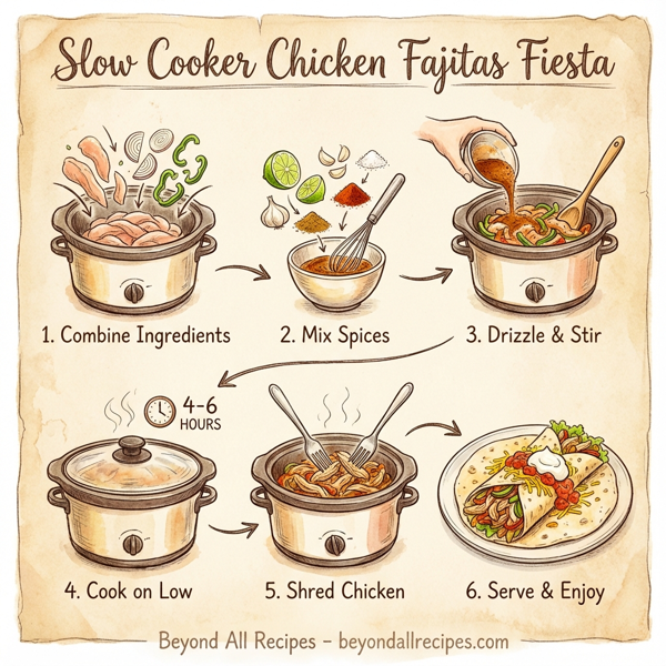 Slow Cooker Chicken Fajitas Fiesta instructions
