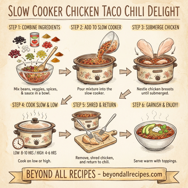 Slow Cooker Chicken Taco Chili Delight instructions