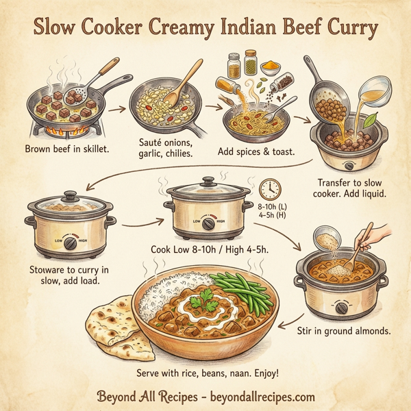 Slow Cooker Creamy Indian Beef Curry instructions