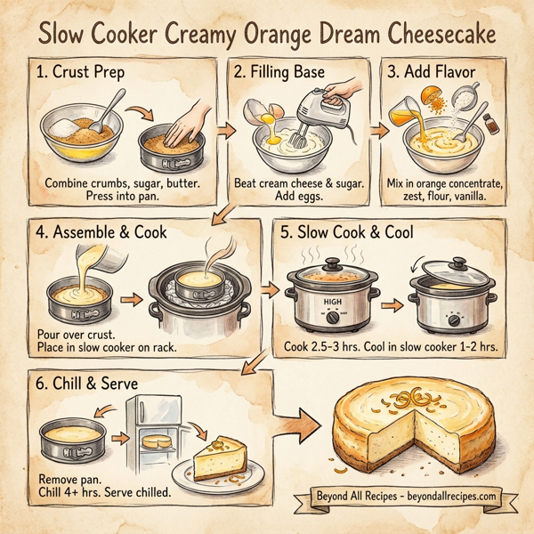 Slow Cooker Creamy Orange Dream Cheesecake instructions