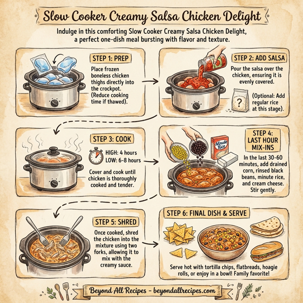 Slow Cooker Creamy Salsa Chicken Delight instructions