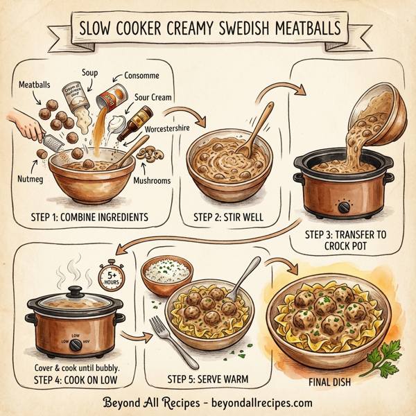 Slow Cooker Creamy Swedish Meatballs instructions