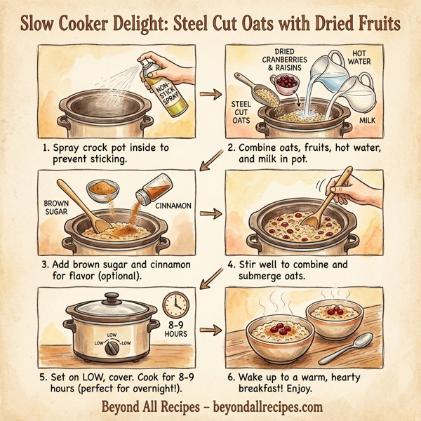 Slow Cooker Delight: Steel Cut Oats with Dried Fruits instructions