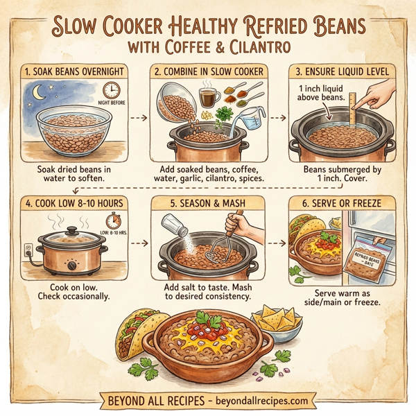 Slow Cooker Healthy Refried Beans with Coffee and Cilantro instructions