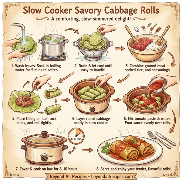 Slow Cooker Savory Cabbage Rolls instructions